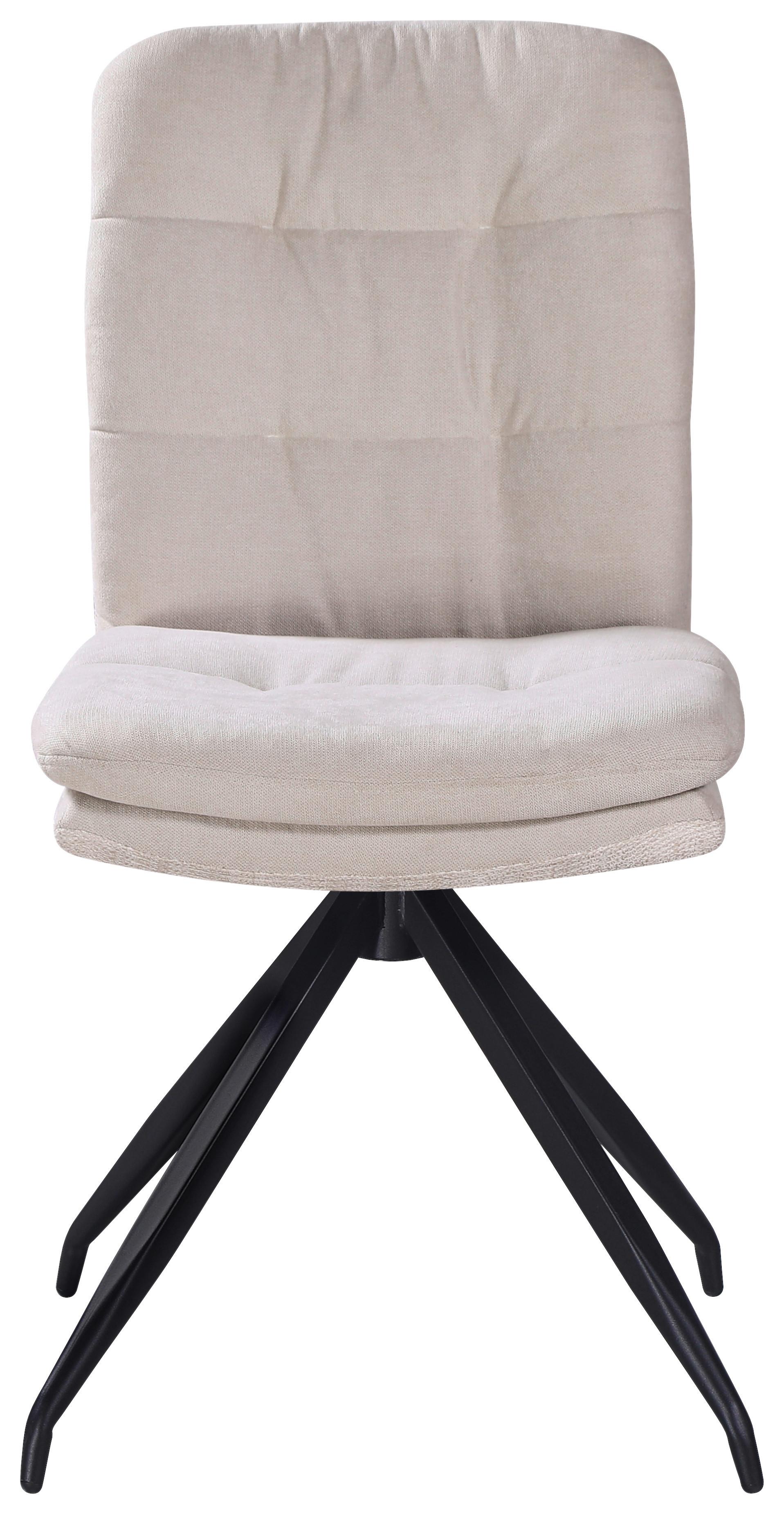 Stuhl Nova Beige - Beige/Schwarz, MODERN, Textil/Metall (48/89/67cm) - Premium Living