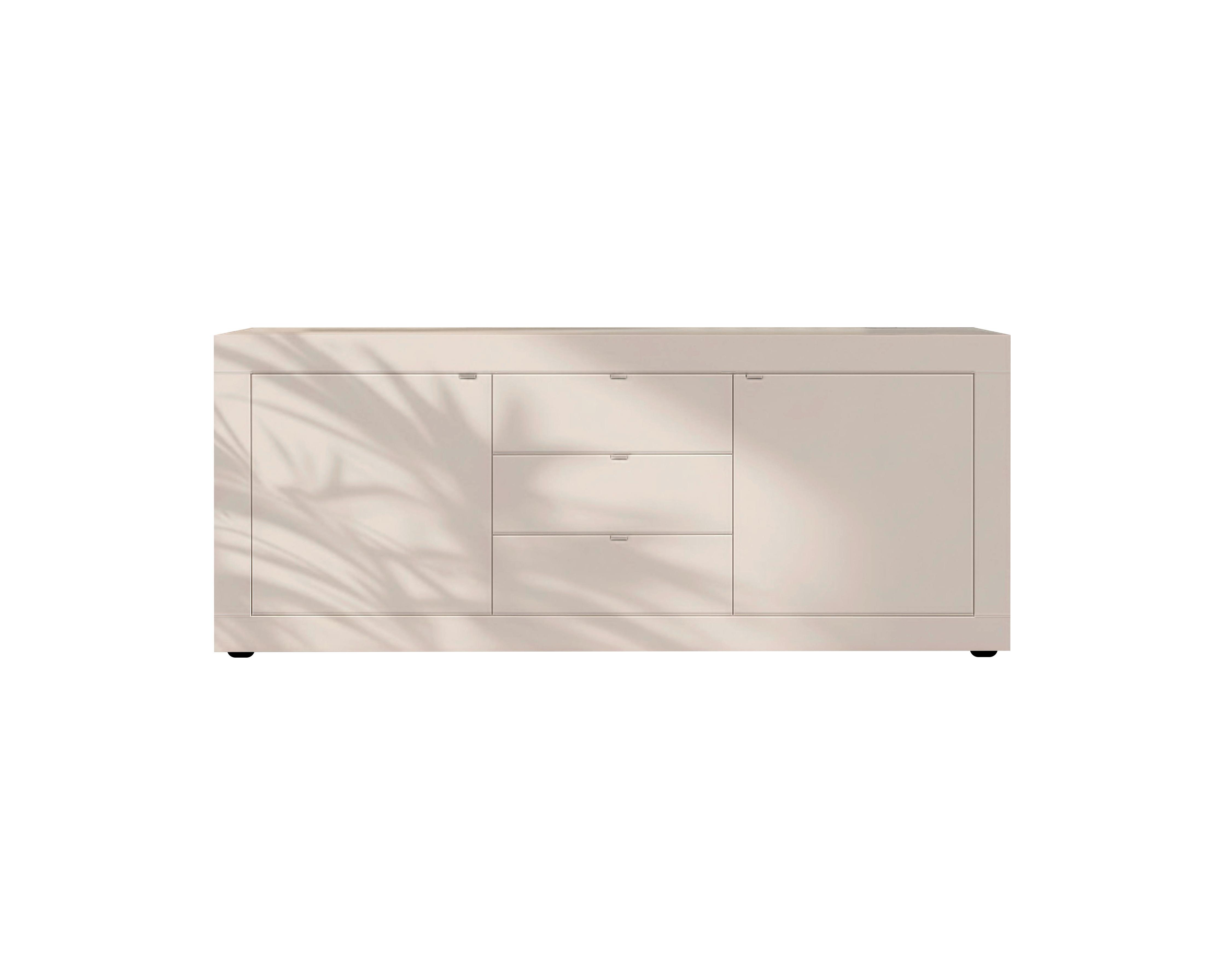 Široka Komoda Basic, Kašmir - kašmir/črna, Design, kovina/umetna masa (210/86/43cm) - MID.YOU