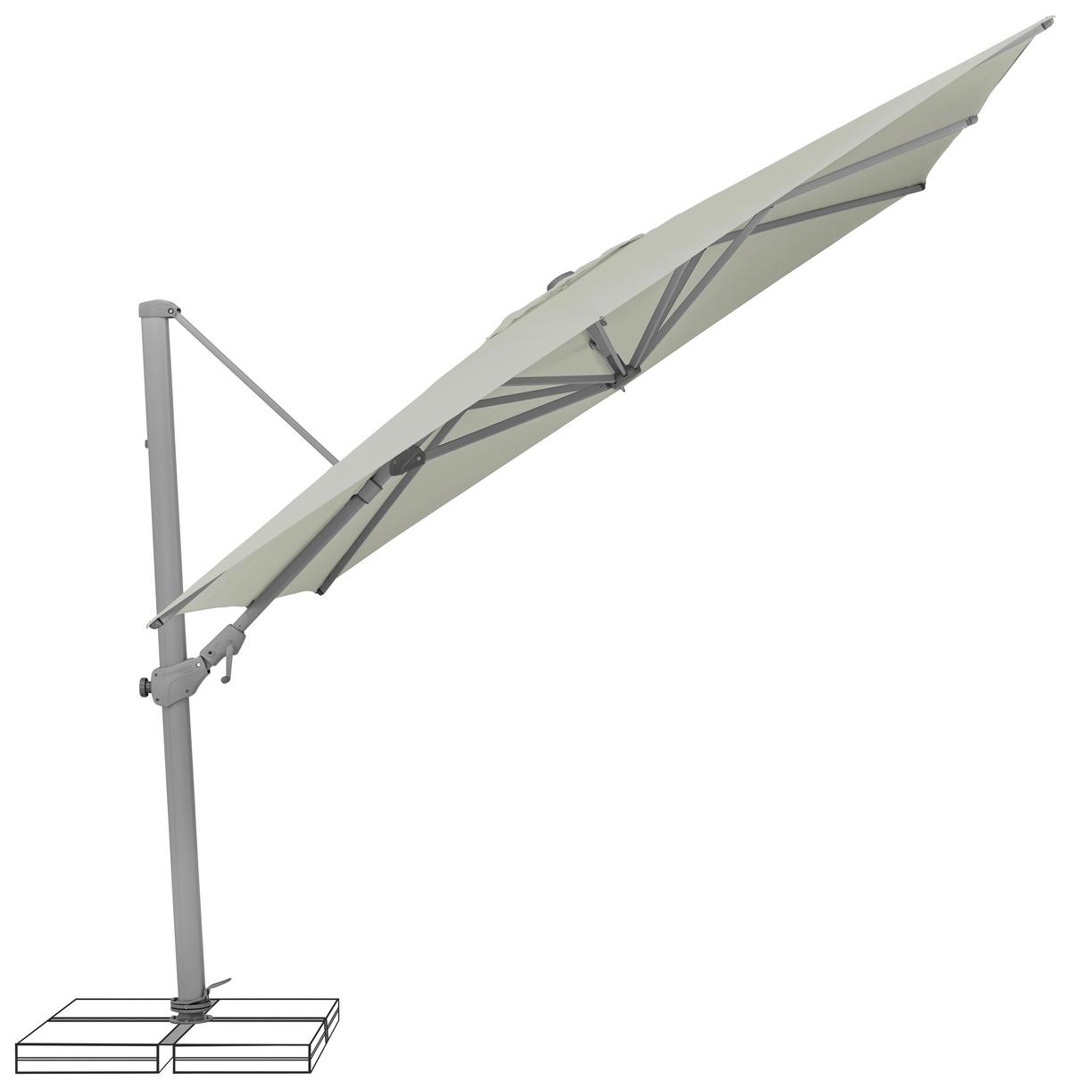Ampelschirm Varioflex Hellgrau - Silberfarben/Hellgrau, Basics, Kunststoff/Metall (300/300cm) - Suncomfort by Glatz