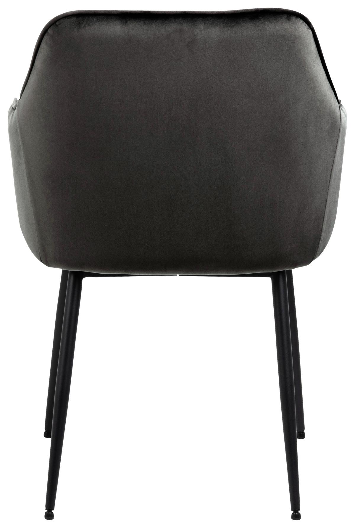 KRZESŁO Z PODŁOKIETNIKAMI BROOKE -TREND- - czarny/szary, Trend, metal/tkanina (58/83/55cm) - Livetastic