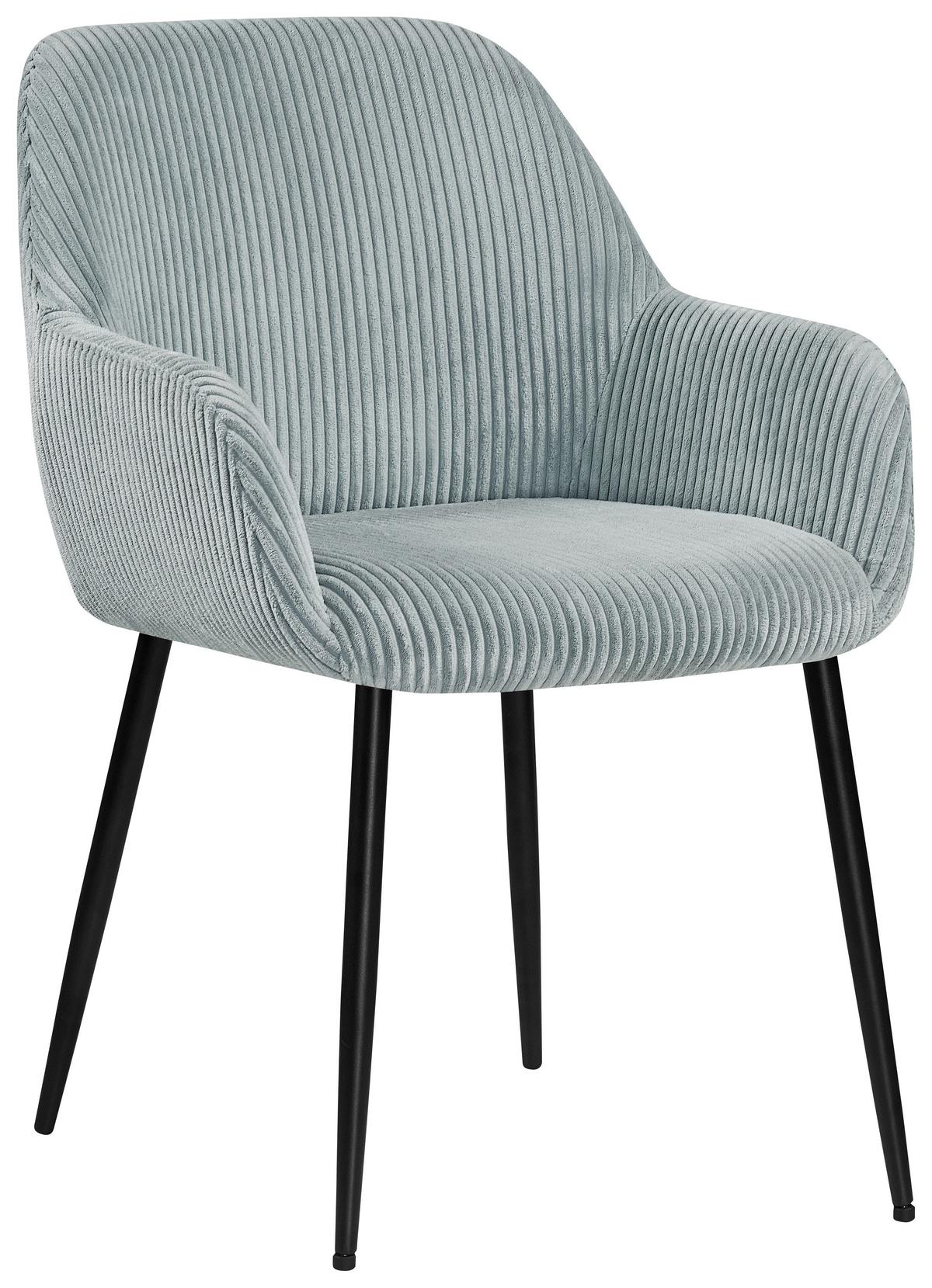 KRZESŁO Z PODŁOKIETNIKAMI JESSY - czarny/jasnoniebieski, Design, metal/tkanina (57/85/60cm) - Xora