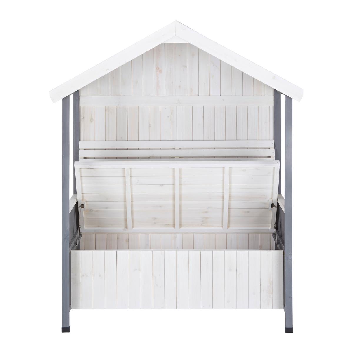Klupa Giuliana - bijela/siva, Moderno, drvo (135/170/75cm) - Bessagi Garden