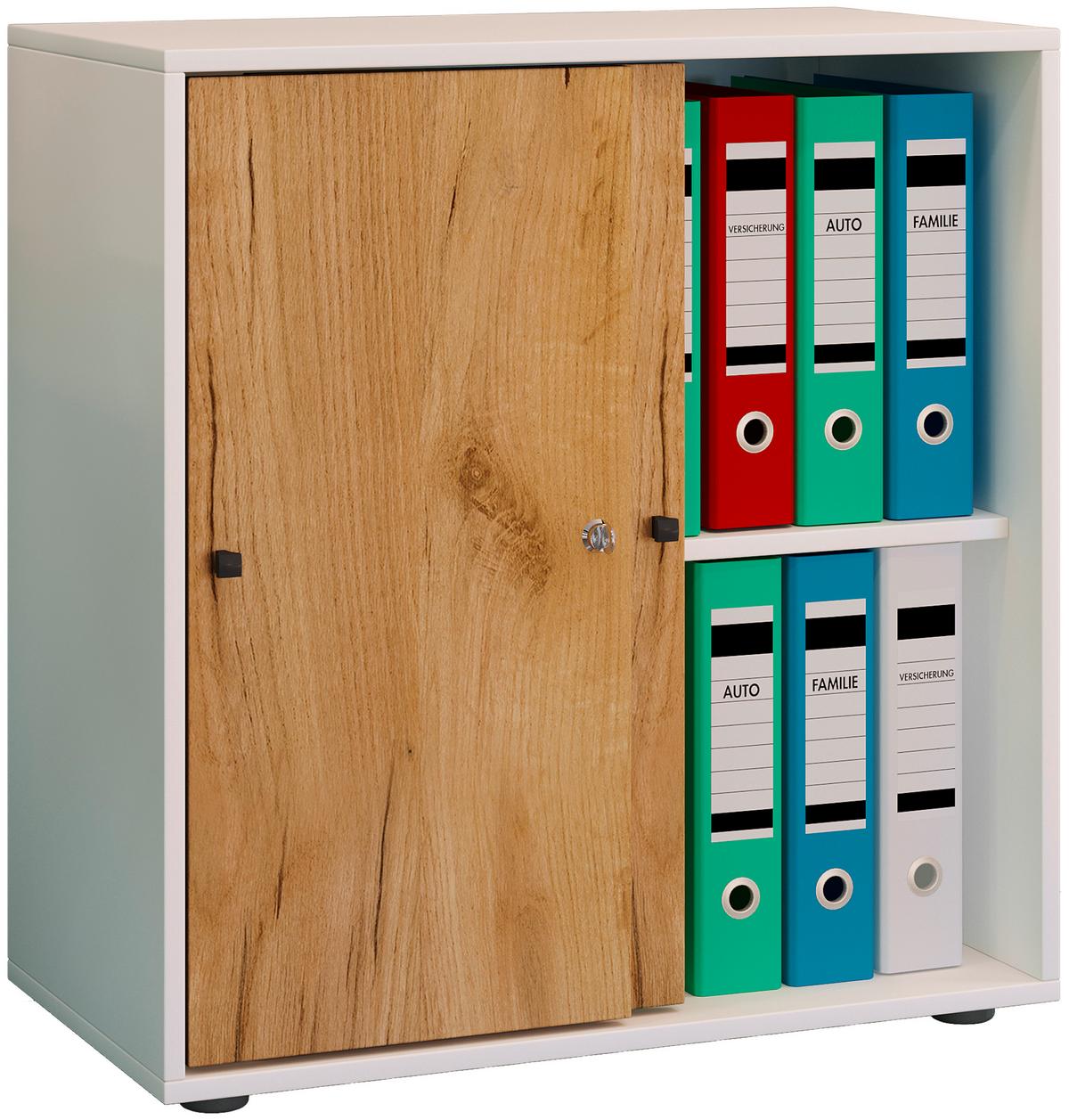 AKTENREGAL LONA L - Honigeiche/Weiss, Design, Holzwerkstoff/Kunststoff (70/74/37cm) - MID.YOU