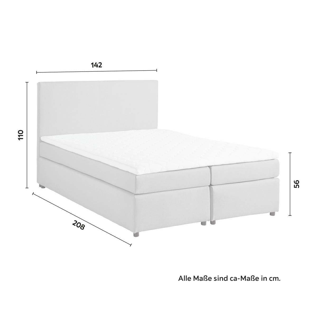 Boxbett Melina ca. 140x200cm Beige mit Topper - Beige/Schwarz, MODERN, Holz/Kunststoff (140/200cm) - Bessagi Home