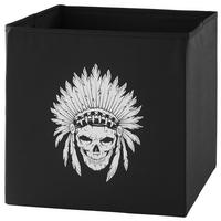 FALTBOX MICHI - CA. 27L - Weiss/Schwarz, Textil (30/30/30cm) - Modern Living