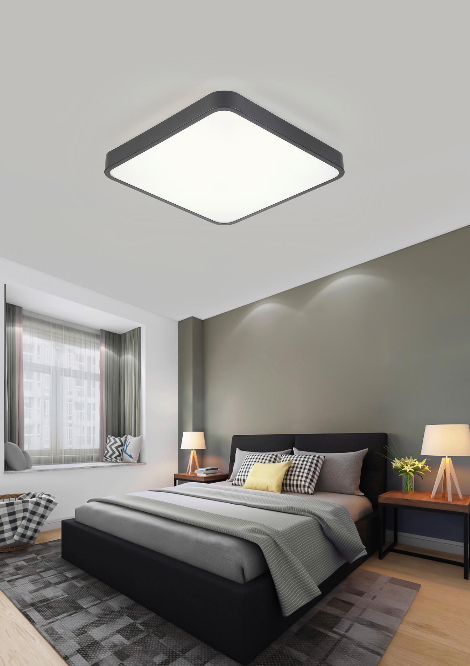 Plafonieră cu Led SHIRLEY1 - negru, Konventionell, plastic/metal (33.5/33.5cm) - Modern Living