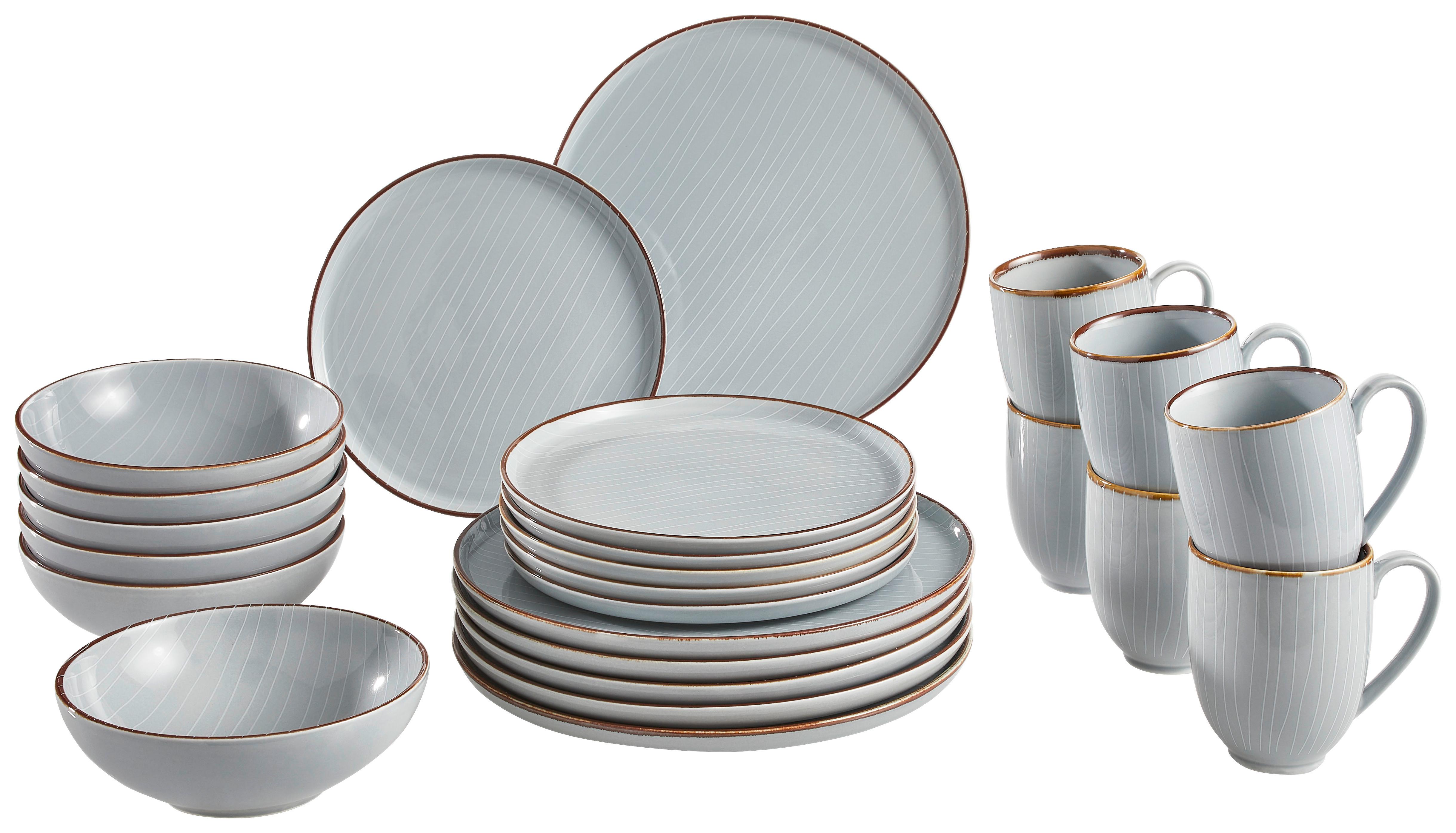 SERWIS OBIADOWO-ŚNIADANIOWY BERGEN - szary, Design, ceramika - Landscape