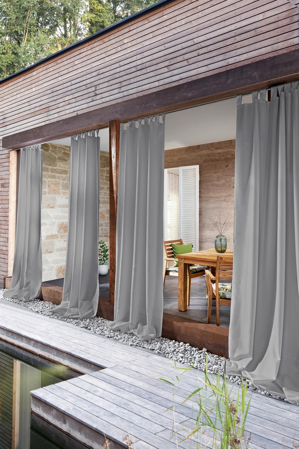 ZASŁONA OGRODOWA OUTDOOR - jasnoszary, Basics, tkanina (140/300cm) - Esposa