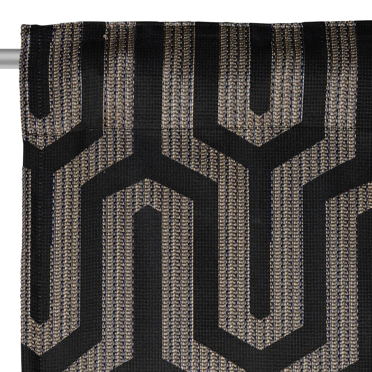 ZASŁONA GOTOWA MALFOY - czarny/kolor złoty, Design, tkanina (140/245cm) - Dieter Knoll