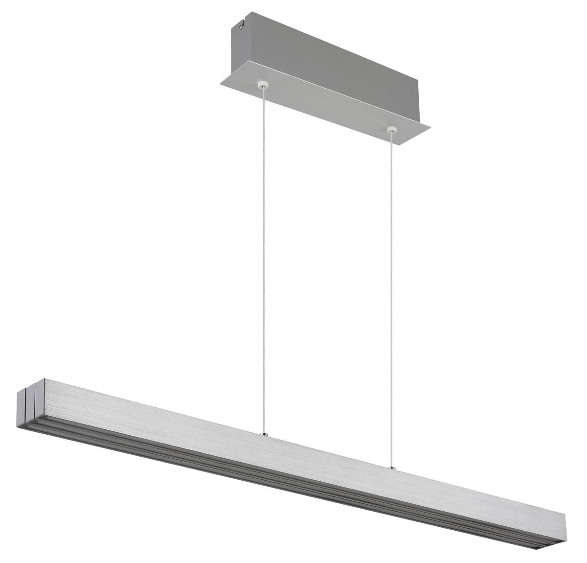 LED-HÄNGELEUCHTE 17016A - Opal/Alufarben, Design, Kunststoff/Metall (95-150/7,5/80-150cm) - Globo