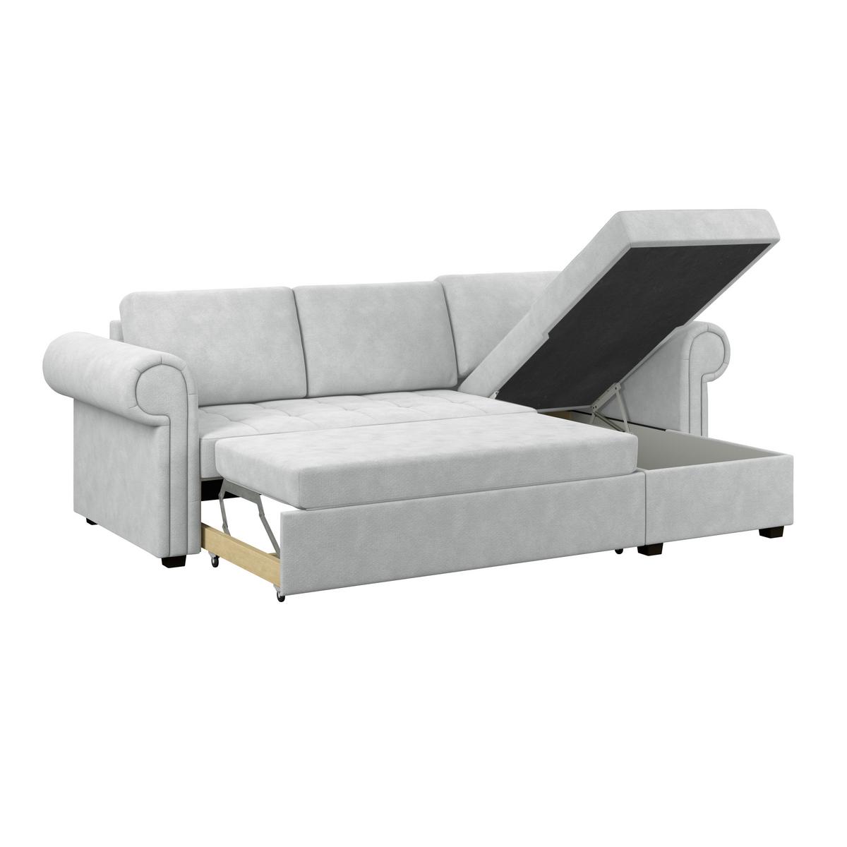 Kutna Garnitura Oslo - svijetlo siva, Romantično / ladanjski, tekstil (260/85/155cm) - James Wood