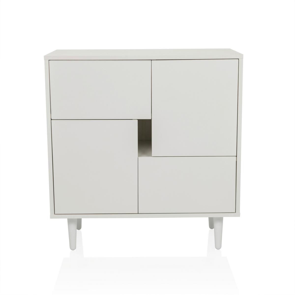 Komoda Lykkja, Bela - bela, Moderno, leseni material (72/77/39,5cm) - MID.YOU