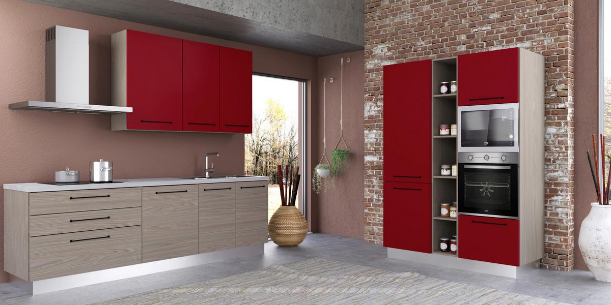 Blok Kuhinja S Aparatima Line 390 - siva/hrast sivi, Konvencionalno, metal/drvo (390/216-240/60cm) - Mömax
