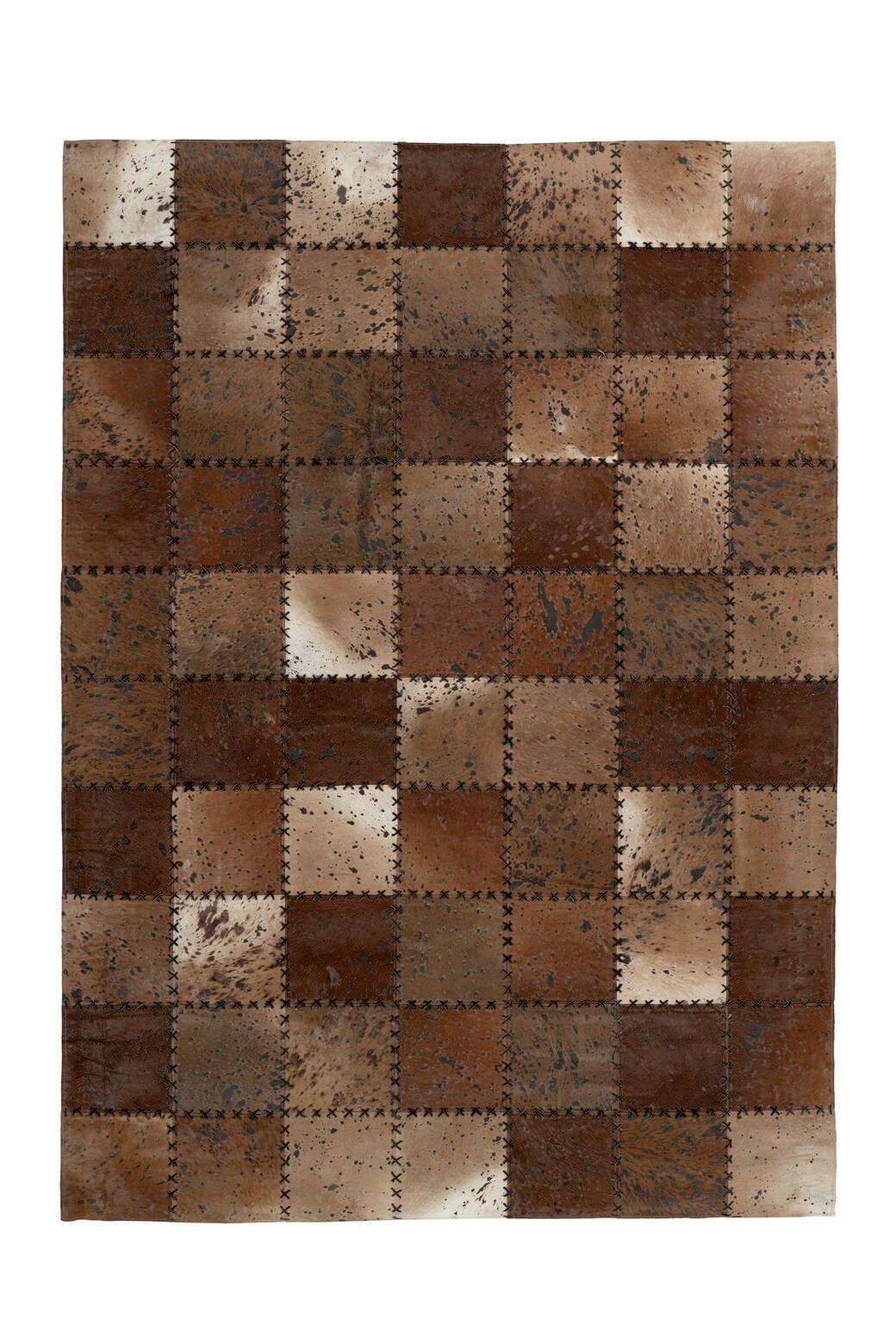 Lederteppich Voila 125 Braun 200x290 - Braun, Basics, Leder (200/290cm) - Kayoom