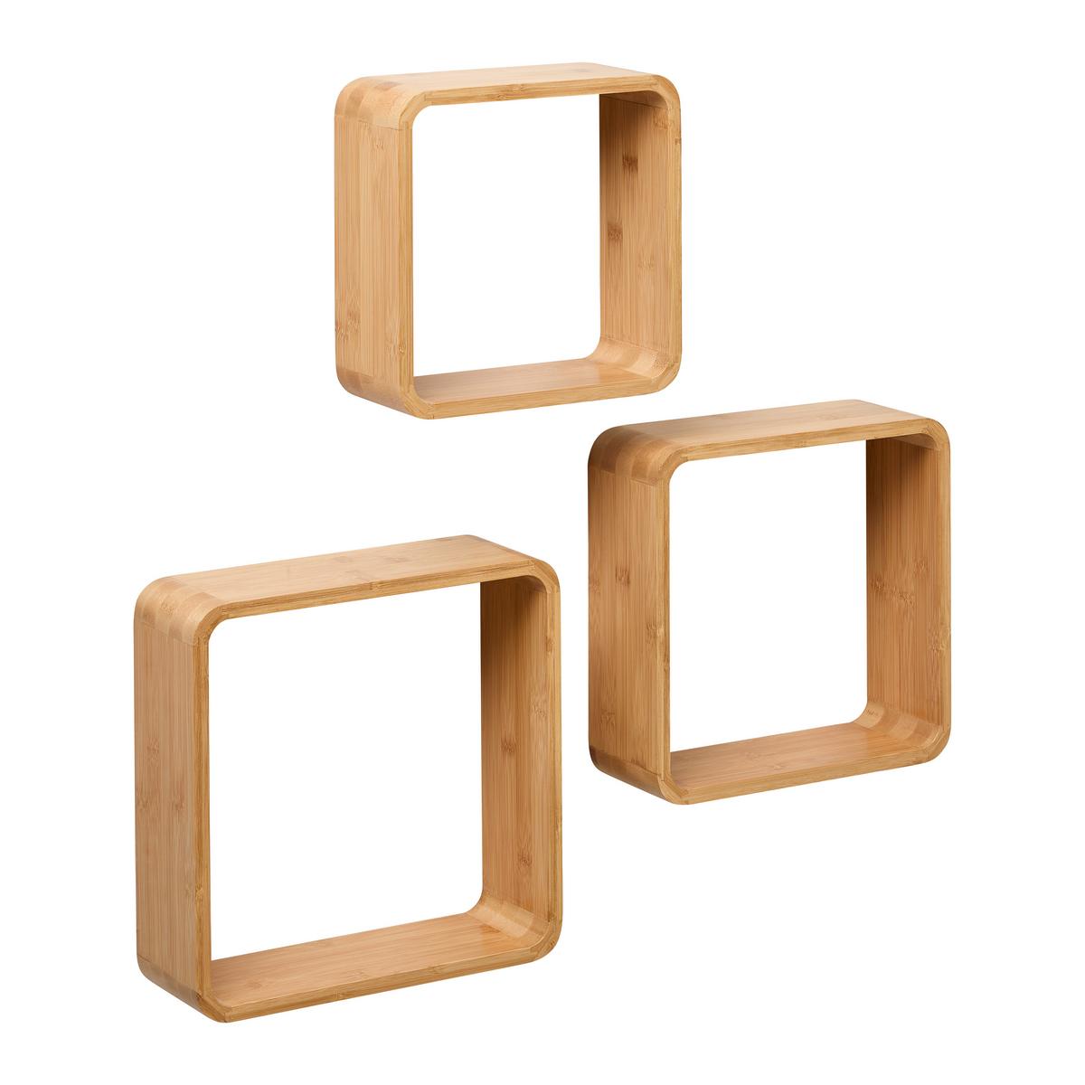 Bonnie Set Zidnih Polica 3/1 - prirodne boje, Natur, prirodni materijali (24/27/30/40/40/61/24/27/30cm) - Based