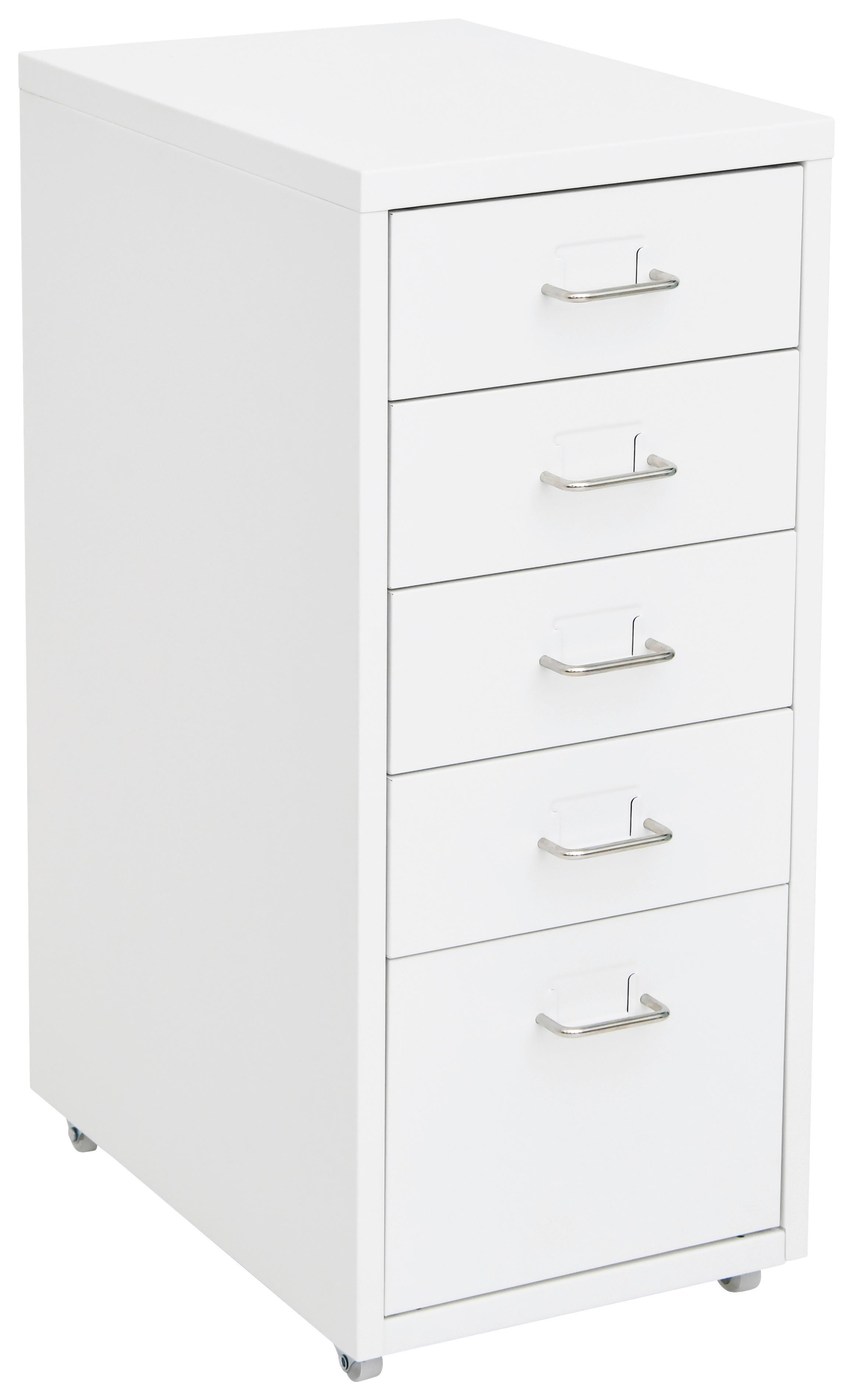 Rollcontainer Metallica Weiss - Weiss, Modern, Kunststoff/Metall (28/69/41cm) - Mömax