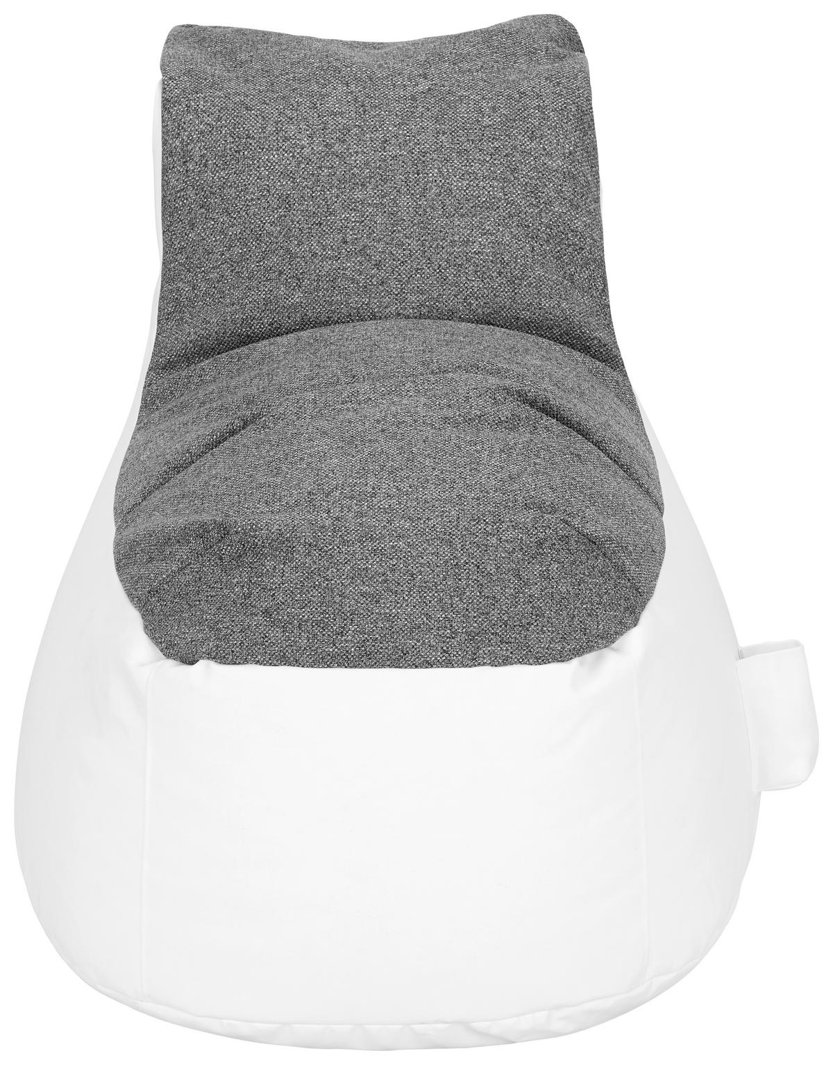 Sitzsack Cortona in Grau/Weiß - Weiß/Grau, Textil (65/95/75cm) - Mömax