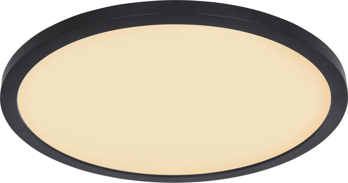 Stropna Svetilka Ulol, Ø Ca. 30 Cm, 18 W - črna/bela, Konvencionalno, umetna masa (29,4/2,5cm) - Mömax