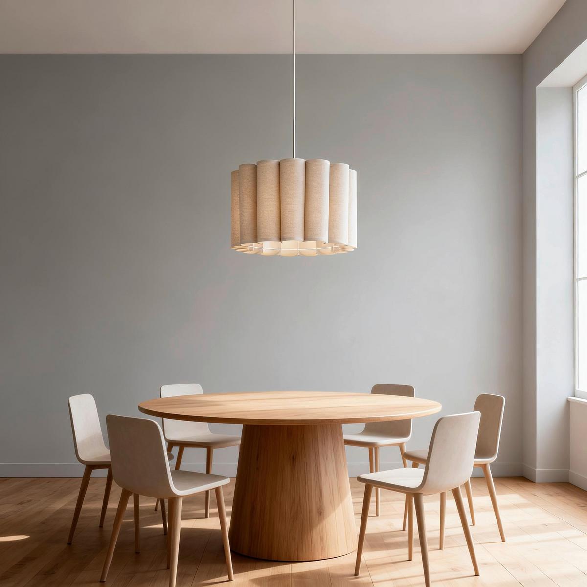 Hängeleuchte Sejla Beige max. 25 Watt - Beige, MODERN, Textil/Metall (40/40/120cm) - Mömax