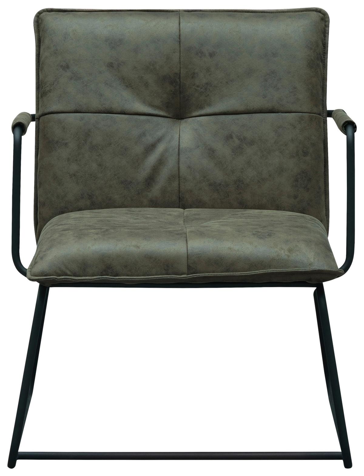 SESSEL BILBAO - Schwarz/Grün, MODERN, Textil/Metall (65/80/68cm) - MID.YOU