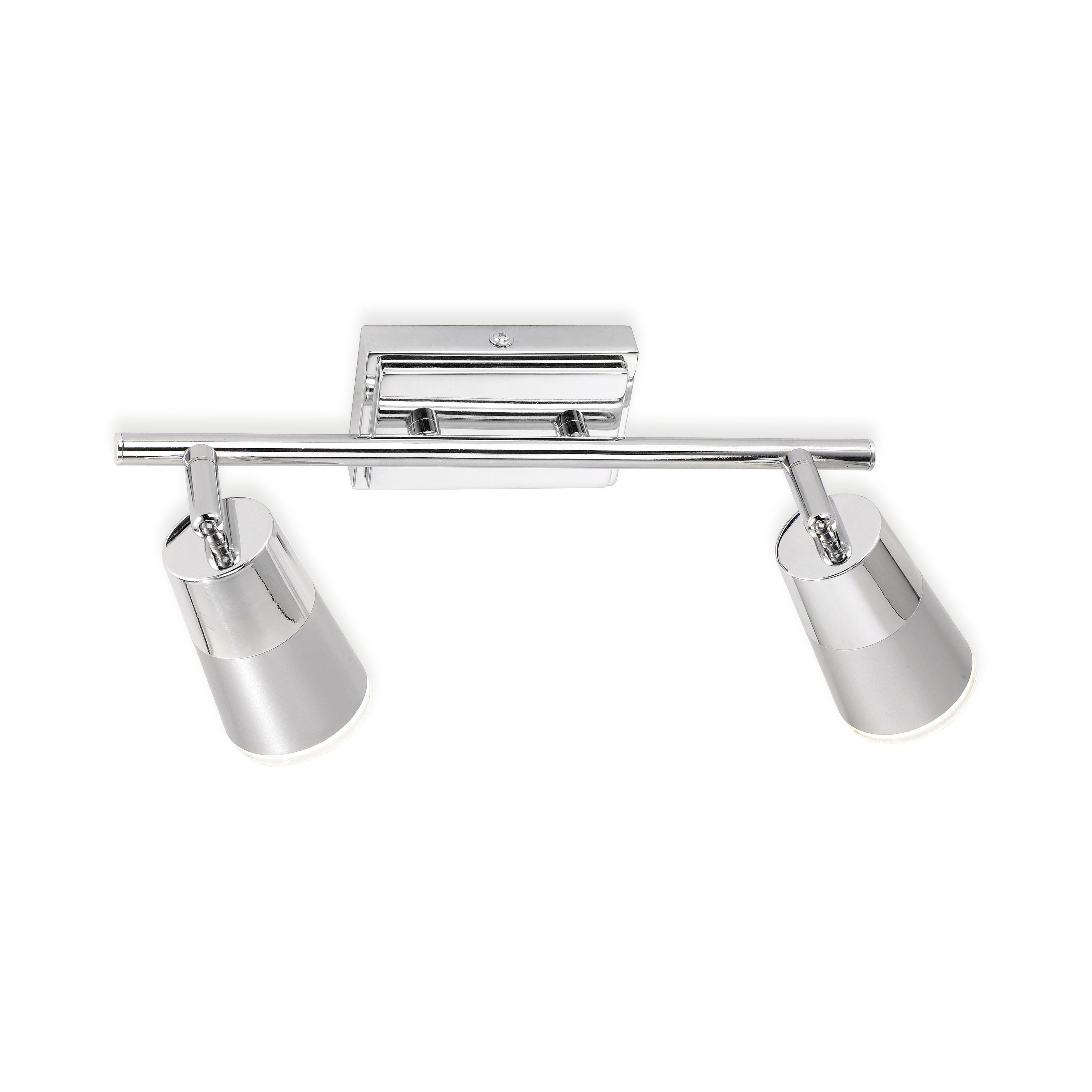 Spotlámpa Dalli - krómszínű/ezüstszínű, Konventionell, műanyag/fém (45/20/18cm)