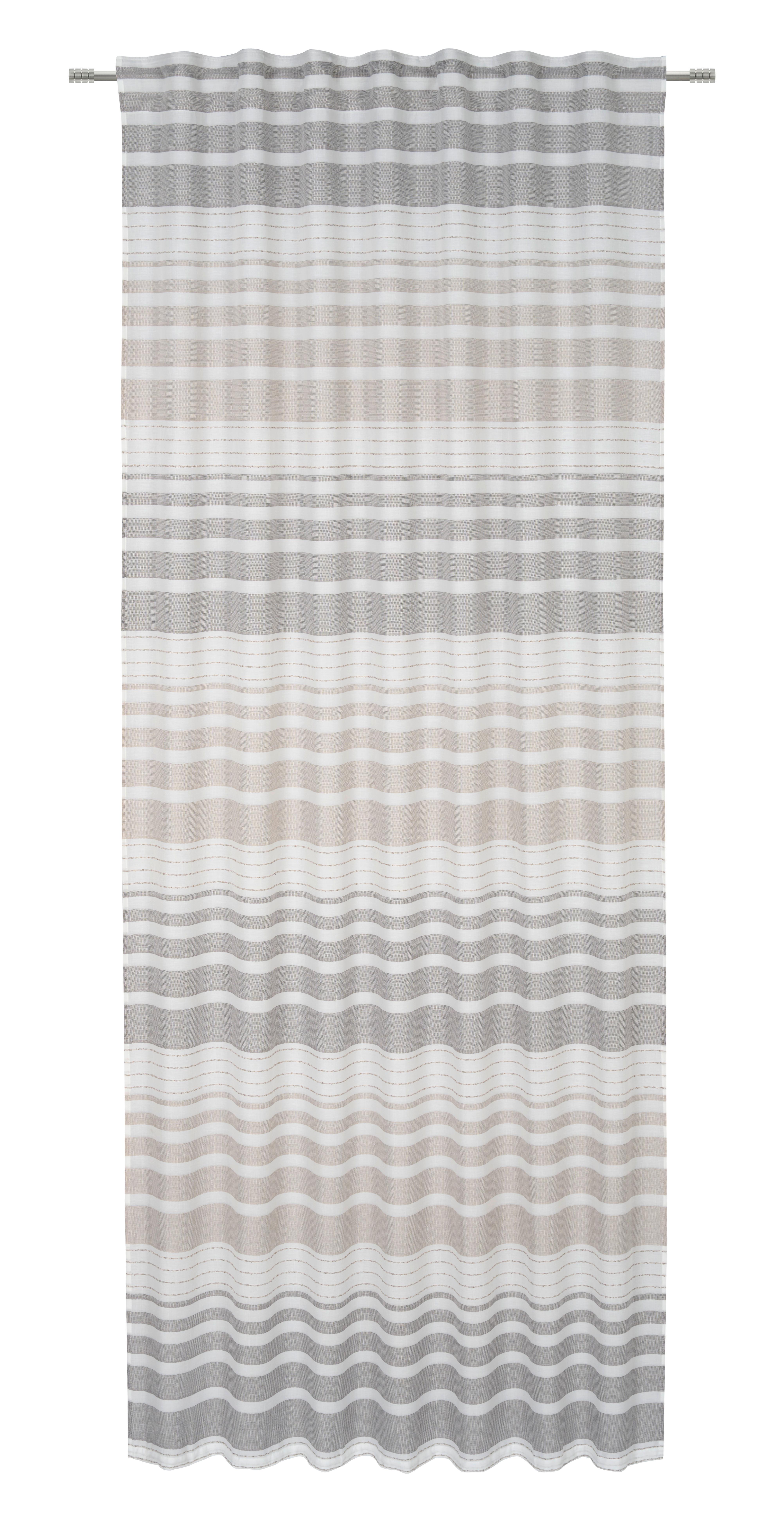 ZASŁONA GOTOWA MADS - szary/taupe, Modern, tkanina (140/245cm) - Modern Living