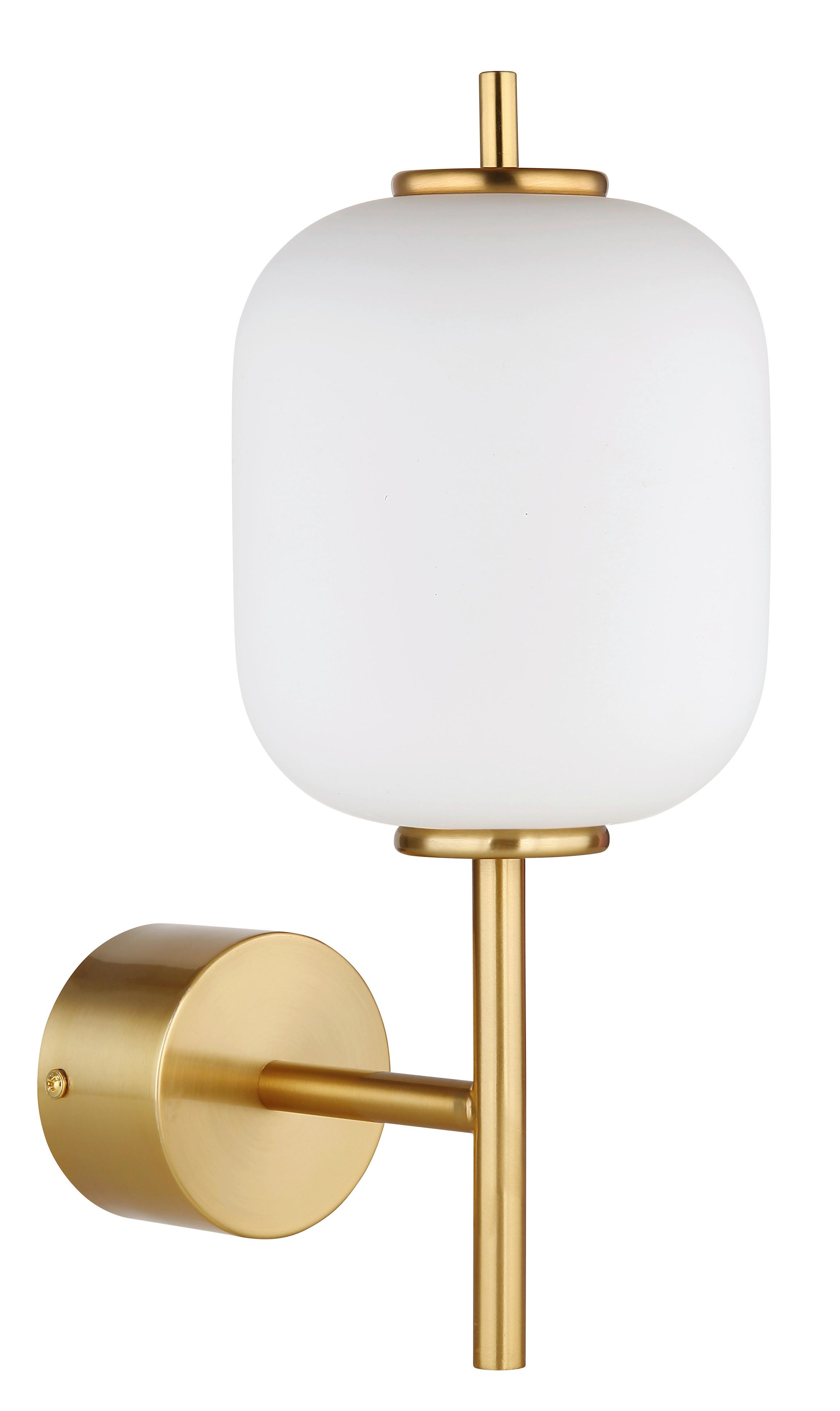 Led Svjetiljka Zidna 15217w Ewald - boje mjeda/opalna, Konvencionalno, staklo/metal (13,5/18,5/32,5cm)