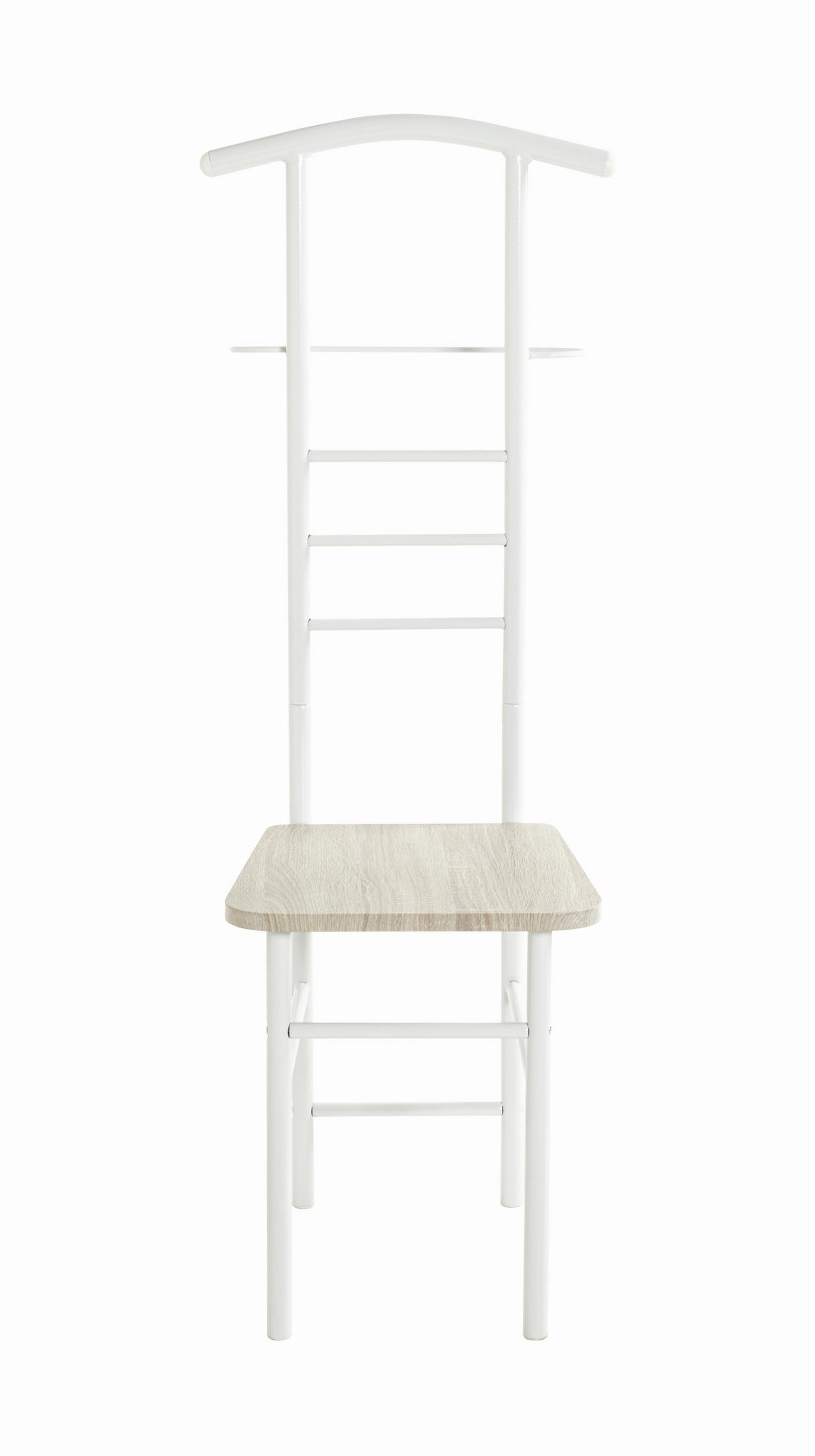 CICHY SŁUGA STEP - kolor dębowy/biały, Basics, materiał drewnopochodny/metal (46/119/50cm) - Carryhome