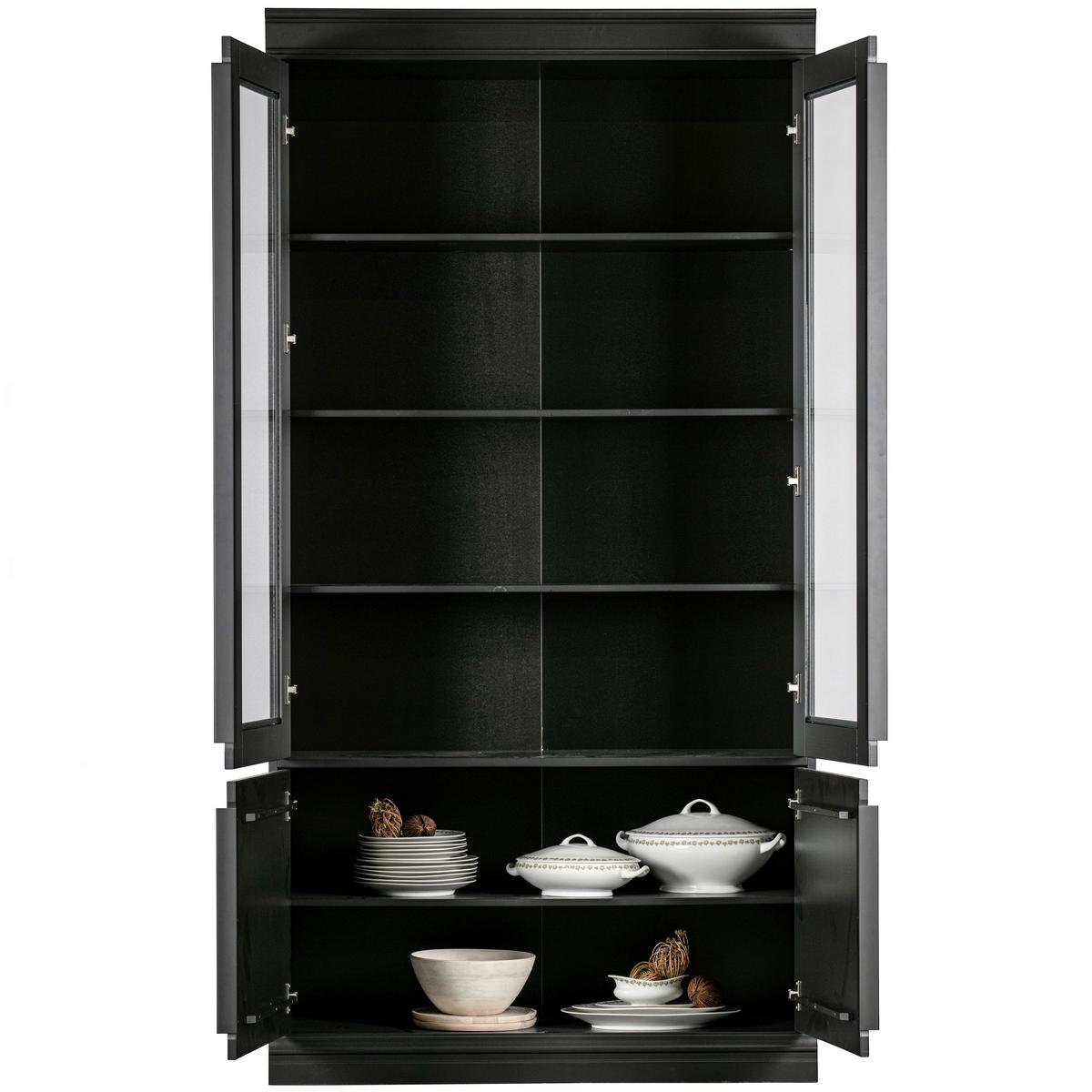 Vitrne Organize Schwarz - Schwarz, Design, Glas/Holz (110/215/44cm) - Livetastic