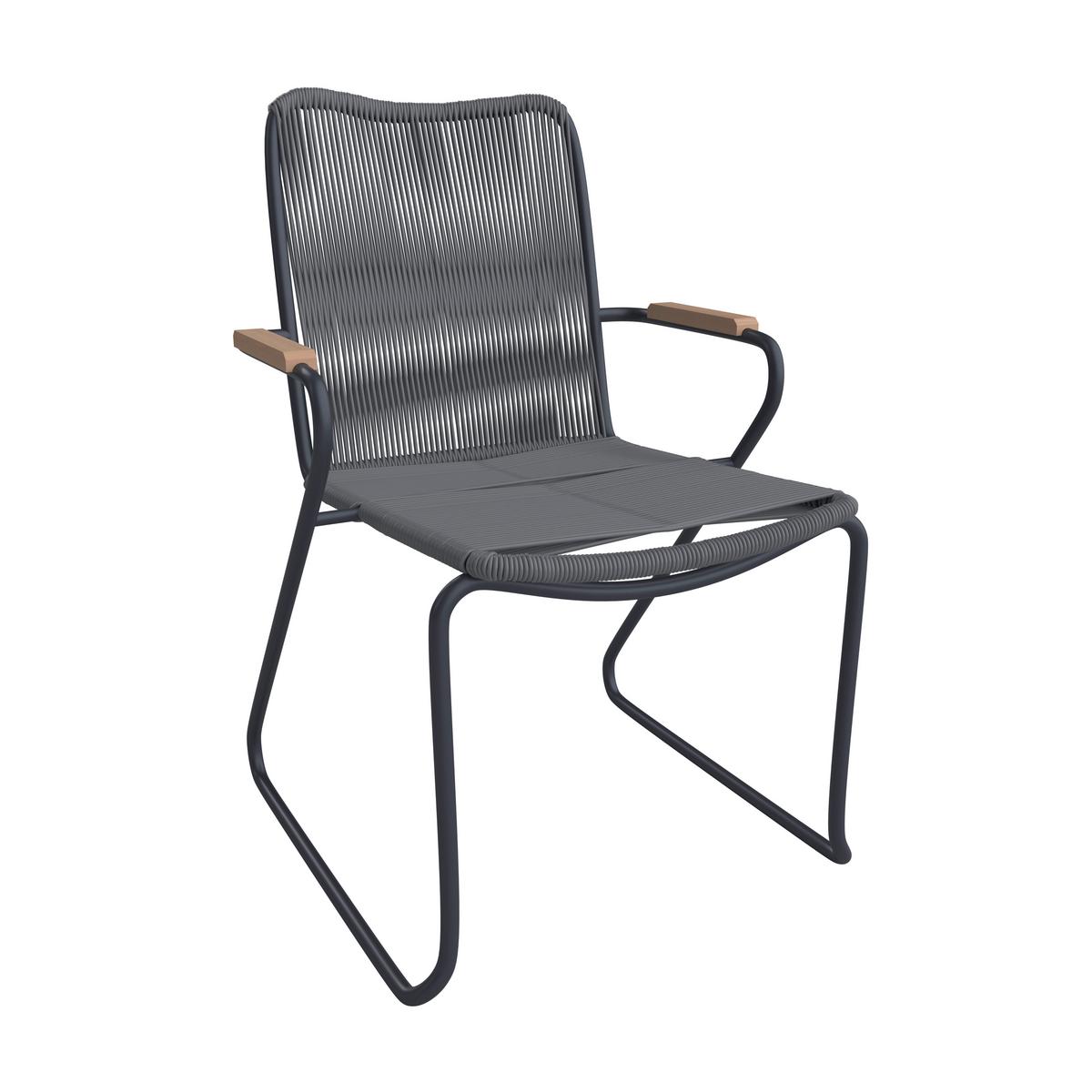 Set Vrtnih Stolov Cleo, Siva, 2-Delno - barva tikovine/temno siva, Moderno, kovina/umetna masa (58/87/58cm) - Bessagi Garden