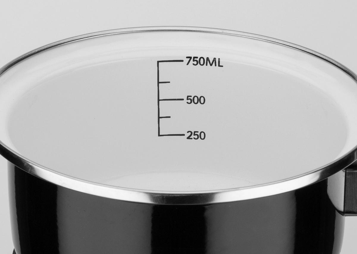 Set Posod Black&white, 4-Delni - črna, Basics, kovina - GSW