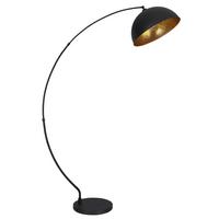 Stehleuchte Gottfried in Schwarz/Gold max. 60 Watt - Goldfarben/Schwarz, Design, Metall (115/45/182cm) - Globo