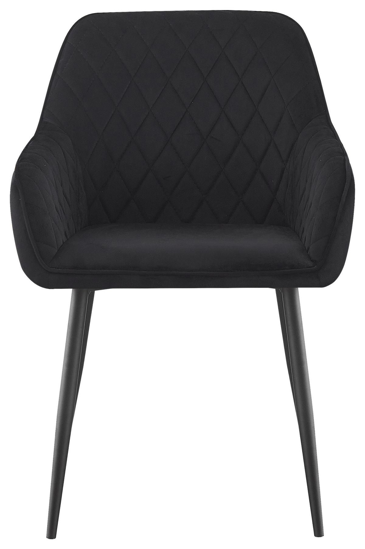 ZESTAW KRZESEŁ Z PODŁOKIETNIK. STU - czarny, Design, metal/tkanina (56/82,5/61,5cm) - Novel