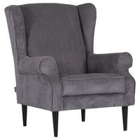 Ohrensessel Viola in Dunkelgrau - Dunkelgrau/Schwarz, Holz/Textil (82/95/85cm) - Mömax