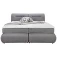 Boxspringbett Grau 180x200cm - Schwarz/Grau, Kunststoff/Textil (240/190/100cm) - PREMIUM LIVING