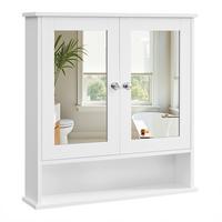 Spiegelschrank in Weiß ca. 56,2x58,5x13 cm - Silberfarben/Weiß, Trend, Glas/Holzwerkstoff (56,2/58,5/13cm) - MID.YOU