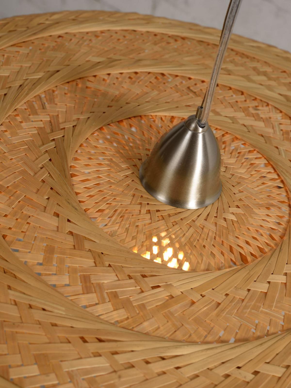 Függőlámpa Palawan/h1/n - krómszínű/barna, Design, műanyag/természetes anyagok (63/378cm) - Good & Mojo