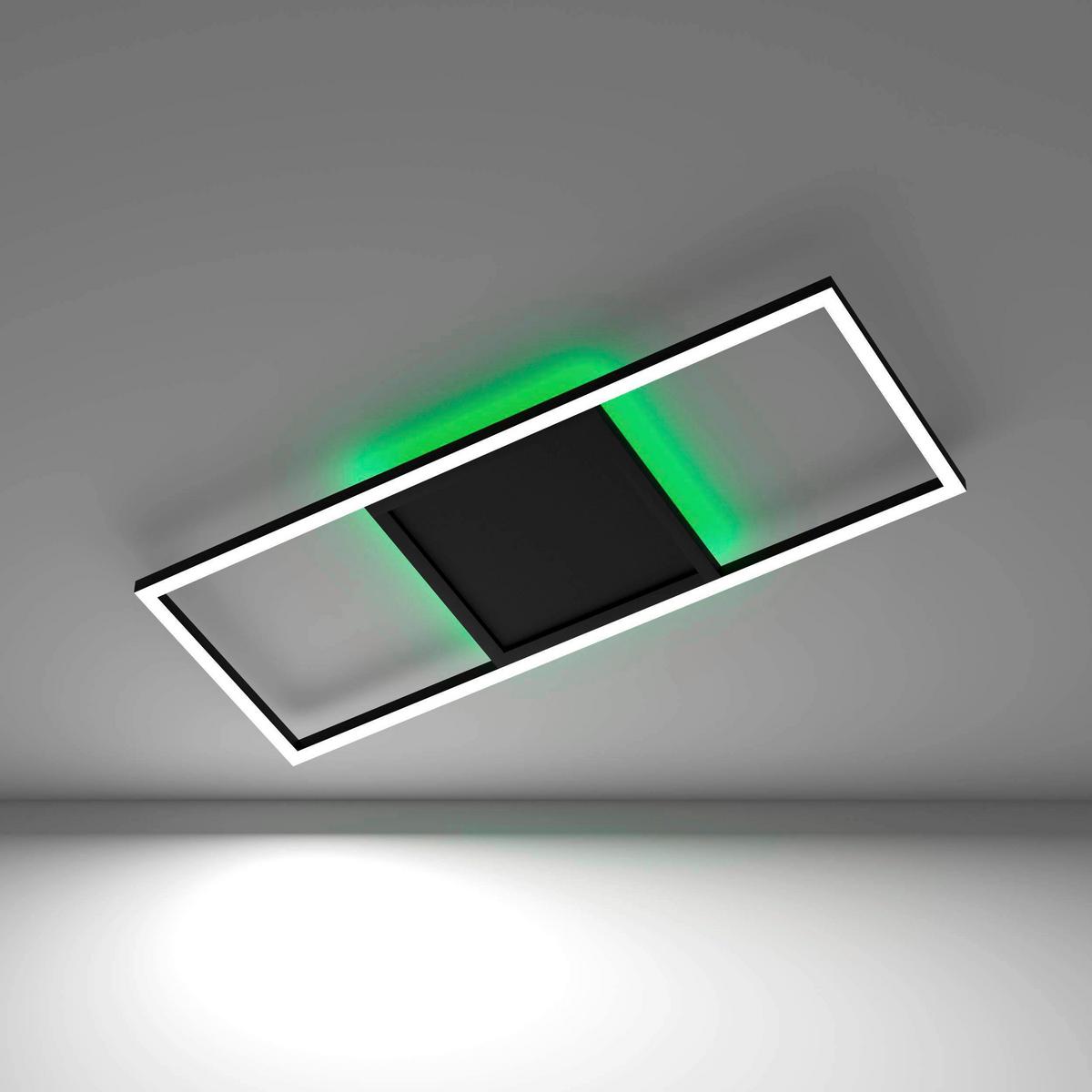 LED-Deckenleuchte Calagrano Schwarz max. 21 Watt Dimmbar - Schwarz/Weiß, Design, Kunststoff/Metall (64/24/4,5cm) - Eglo