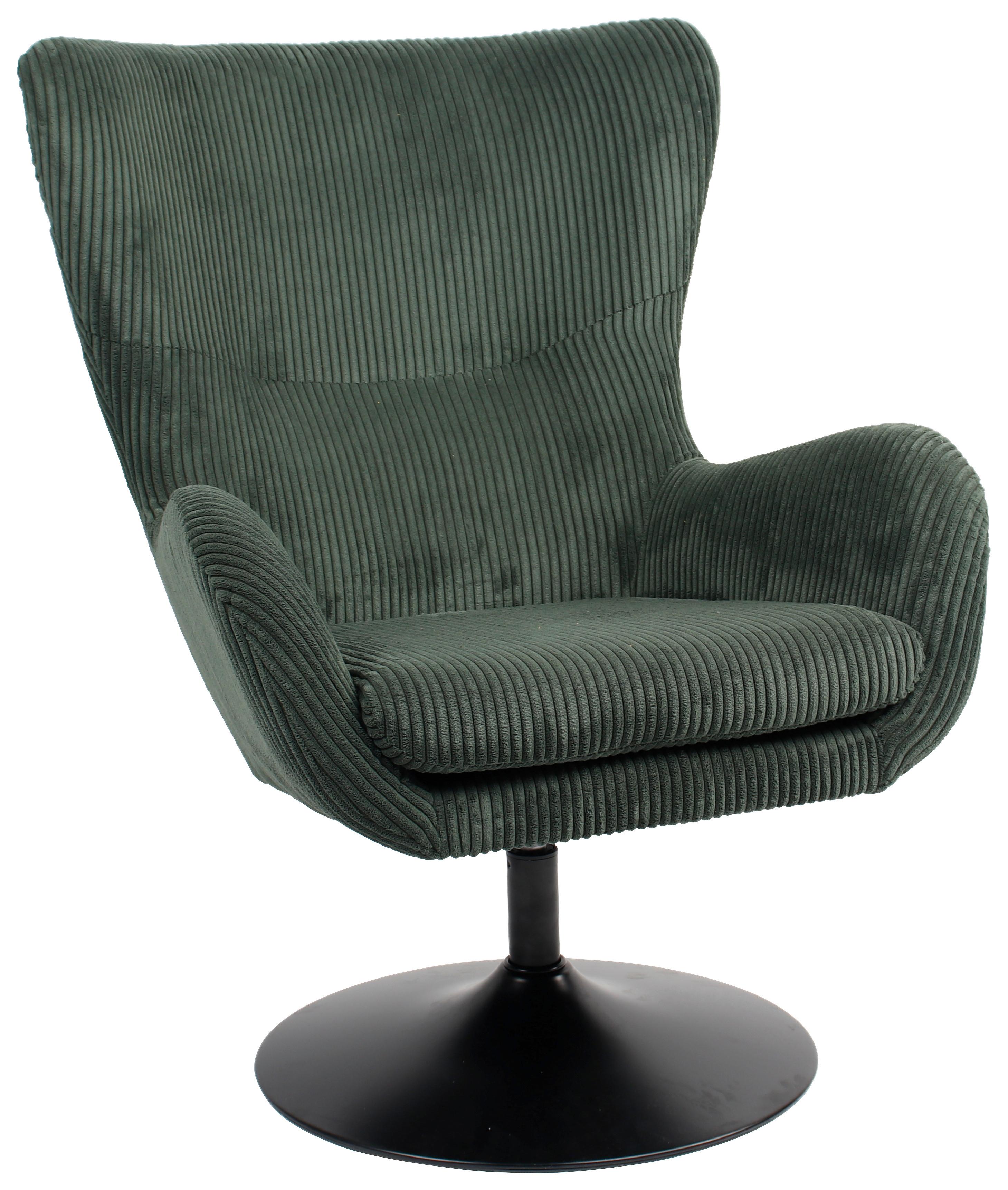 Sessel Shiba in Grün - Schwarz/Grün, MODERN, Textil/Metall (76/99/87cm) - Mömax