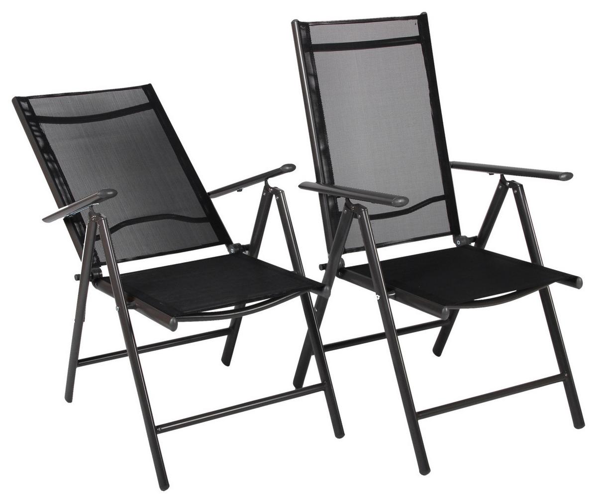 Set Zložljivih Vrtnih Stolov Rona, Antracit, 2 Kos - antracit, Basics, kovina/tekstil (56/105/65cm) - Gardenson