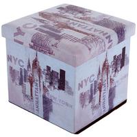 Zložljiv Tabure Nyc - večbarvno, Moderno, tekstil/leseni material (36/36/36cm) - Mömax