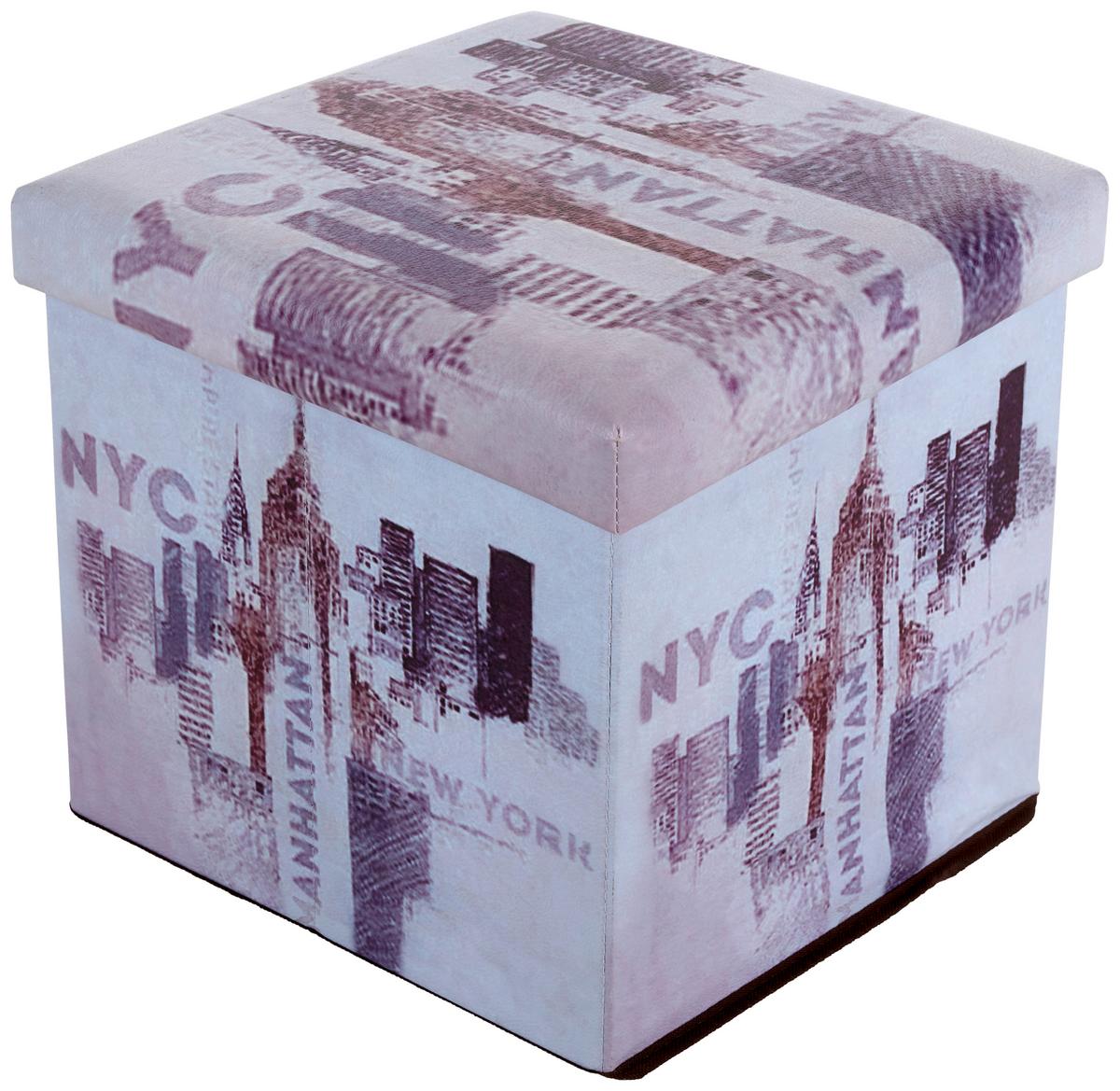 Zložljiv Tabure Nyc - večbarvno, Moderno, tekstil/leseni material (36/36/36cm) - Mömax