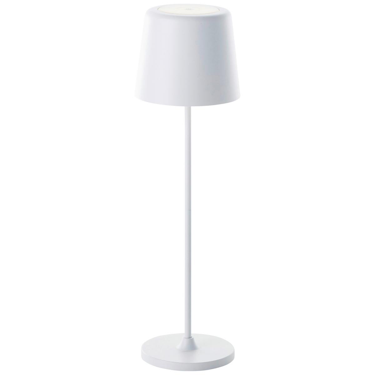 Akku-Tischleuchte Kaami Weiß max. 2 Watt - Weiß, Design, Kunststoff/Metall (10/37cm) - Brilliant