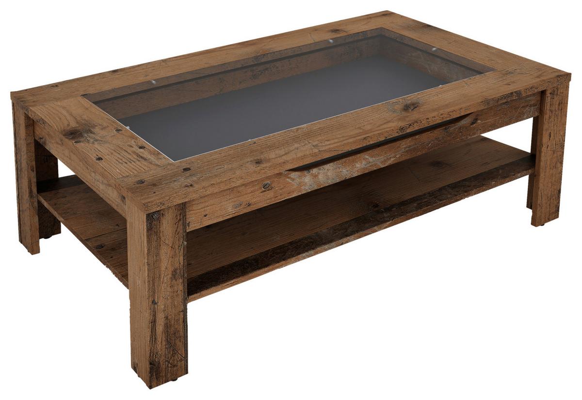 Couchtisch mit Ablagefach Ralph Braun - Anthrazit/Braun, Basics, Glas/Holzwerkstoff (110/67/43cm) - MID.YOU