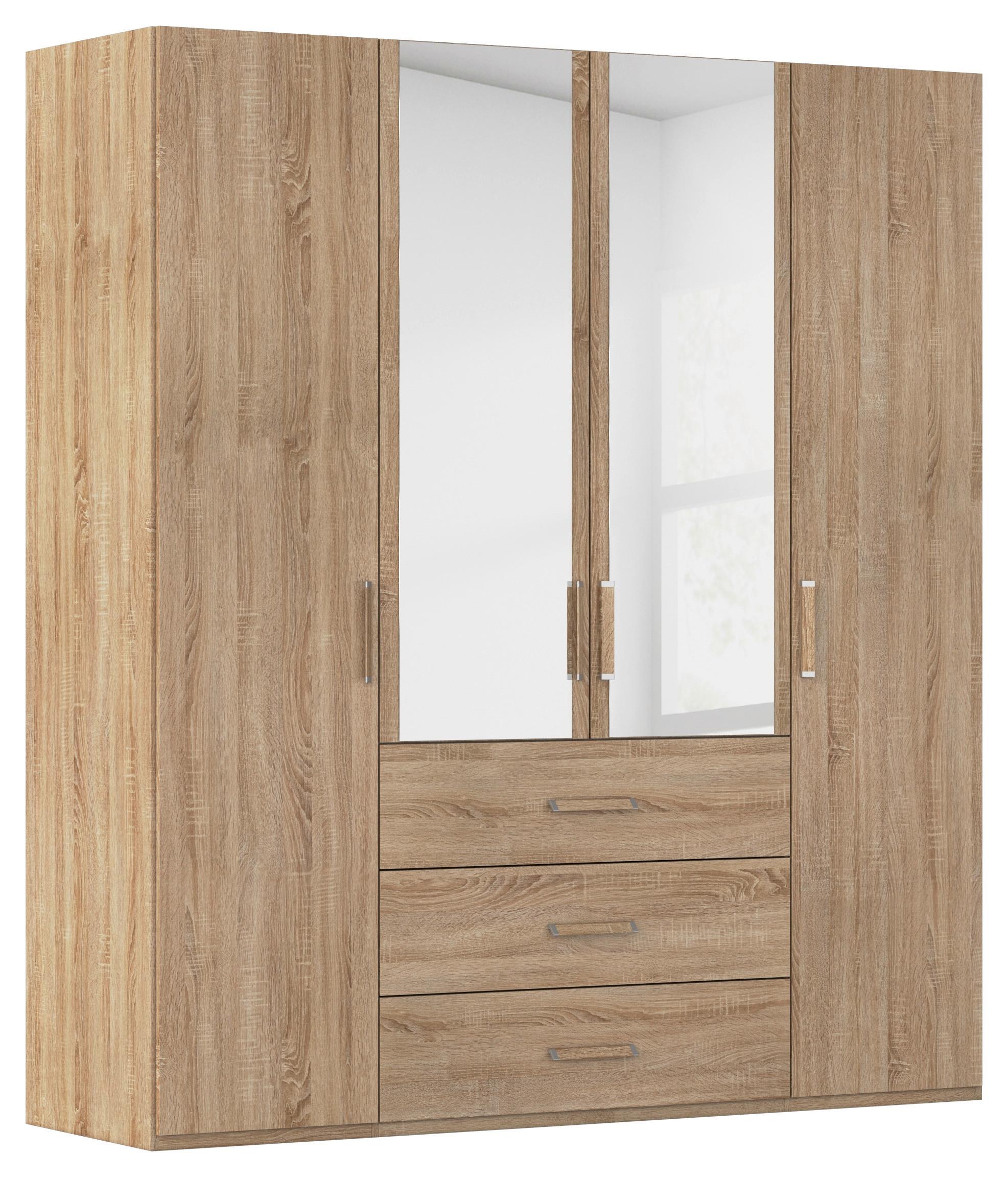 Omara S Klasičnimi Vrati Evelyn, Barva Hrasta - hrast sonoma, Design, umetna masa/steklo (201/223/60cm) - Novel