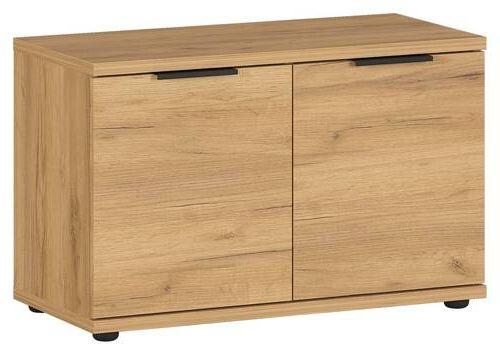 SCHUHBANK GW-FREMONT - Eichefarben/Schwarz, KONVENTIONELL, Holzwerkstoff/Kunststoff (75/48/37cm) - Germania