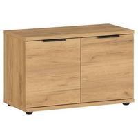 SCHUHBANK GW-FREMONT - Eichefarben/Schwarz, KONVENTIONELL, Holzwerkstoff/Kunststoff (75/48/37cm) - Germania