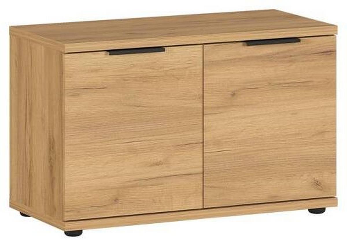 SCHUHBANK GW-FREMONT - Eichefarben/Schwarz, KONVENTIONELL, Holzwerkstoff/Kunststoff (75/48/37cm) - Germania