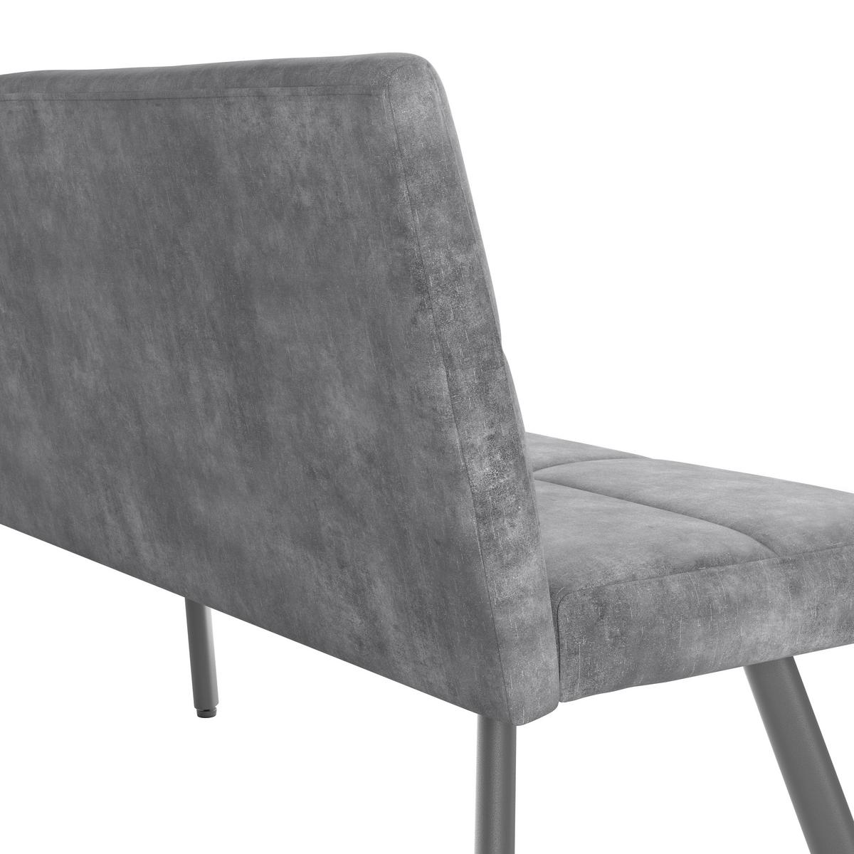 Klop Milos, Siva - siva/črna, Moderno, kovina/tekstil (140/85/60cm)