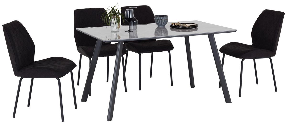Jedilna Miza George, Črna, Siva, 140x80 - siva/črna, Konvencionalno, kovina/leseni material (140/76/80cm) - Mömax